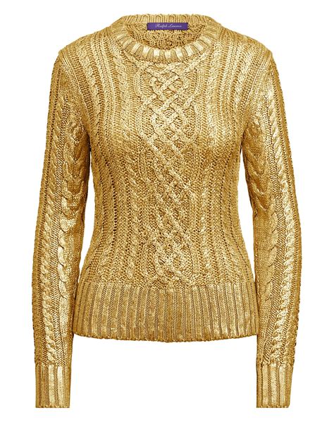 Women's Gold Designer Sweaters & Knits 